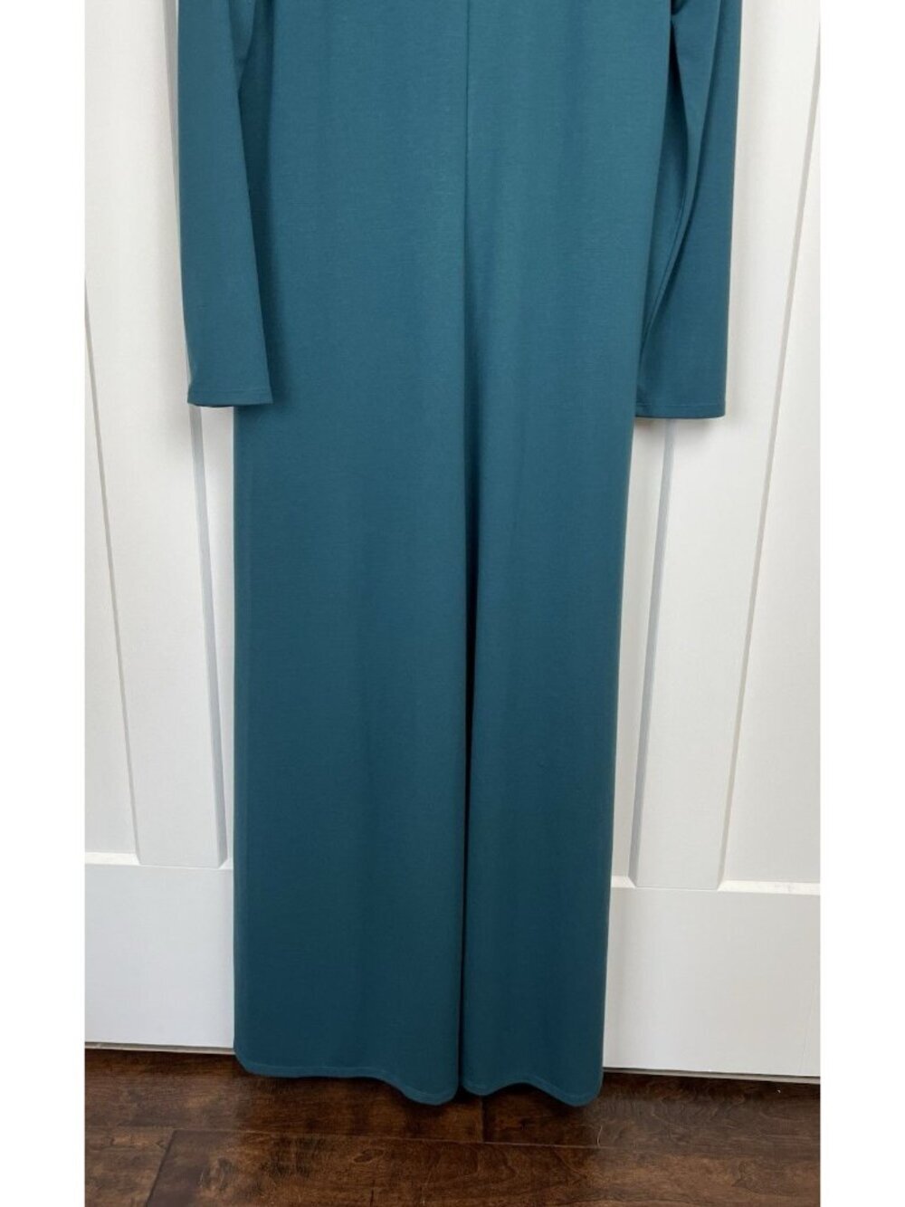 Soft Surroundings Lagia Maxi Dress XL Teal Twist Front Long Sleeve NWT $120 - Picture 11 of 12